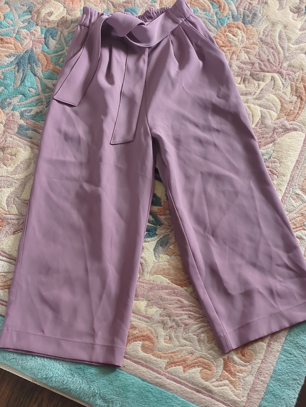 Lululemon Lilac High-Waist Wide Leg Tie Pants